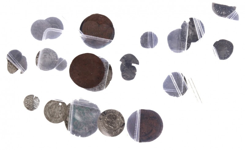 World coins - Lot with old small silver en copper coins, 12th-17th cent. a.w. Gr...