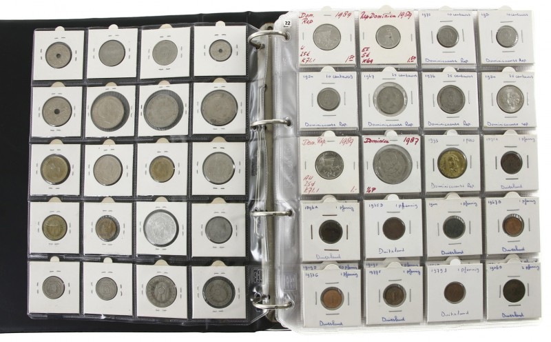 World coins - Collection world coins D-H in album with Denmark, England, France,...