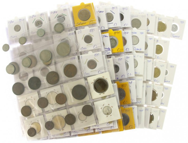 World coins - Collection various world coins in album sheets