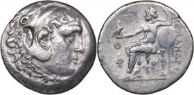 Kingdom of Macedon - Lycia AR Tetradrachm 213/2 BC
15.81 g. 30mm. VG+/VG+ In the name and types of Alexander III., 336 – 323 BC. Head of Heracles, we...