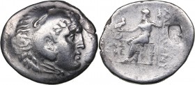 Kingdom of Macedon - Aspendos AR Tetradrachm 188/7 BC
15.48 g. 34mm. VG+/VG+ In the name and types of Alexander III., 336 – 323 BC. Head of Heracles,...