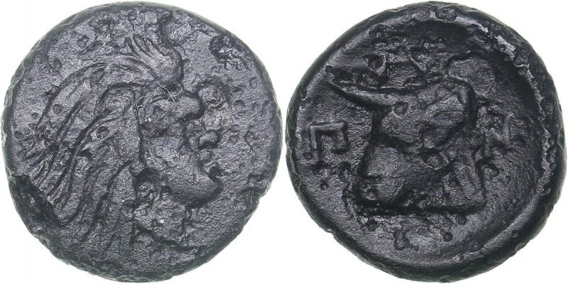 Bosporus Kingdom, Pantikapaion. Æ lepta Ca. 344-310 B.C.
1.08 g. 11mm. F/F Peri...