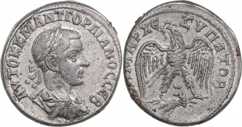 Roman Empire - Syria AR Tetradrachm 242 AD
12.50 g. 26mm. AU/AU Mint luster. Go...