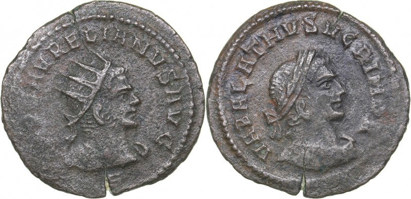 Roman Empire antoninianus - Aurelian with Vabalathus 270-275 AD
2.68 g. 21mm. F...