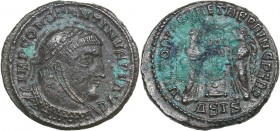 Roman Empire - Siscia Æ follis - Constantine I 307/310-337 AD
3.13 g. 19mm. XF/VF IMP CONSTANTINVS PF AVG, helmeted and cuirassed bust right / VICTOR...