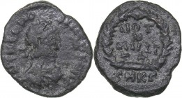 Roman Empire Æ follis - Theodosius I 379-395 AD
1.17 g. 14mm. F/F VOT/X/MVLT/X/ SMKP