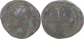 Byzantine Æ - Justinian I 527-565 AD
6.62 g. 25mm. F/VG D N IVSTINI AVS PP AVG/ K