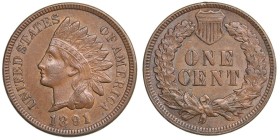 USA 1 cent 1891
3.21 g. AU/AU KM# 90a.