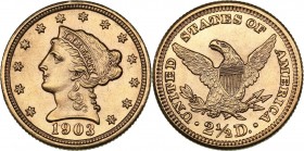 USA 2 1/2 dollars 1903
4.17 g. UNC/UNC KM# 101. Mint luster.