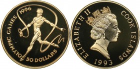 Cook Islands 50 dollars 1993 Olympics
7.79 g. PROOF
