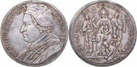 Italy - Roma Piastra 1702
31.90 g. VF/VF The coin has been mounted? Clemente XI (Gian Francesco Albani)., 1700-1721. Rare!