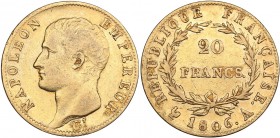 France 20 francs 1806 A
6.39 g. F/VF.