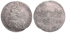 Sweden 2 mark 1693
9.83 g. VF+/XF- SM# 246. Karl XI., 1660-1697.