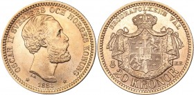 Sweden 20 kronor 1886
8.97 g. AU/UNC SM# 14. Mint luster.