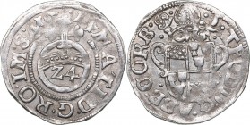 Germany - Corvey 1/24 taler 1614
1,39 g. XF/XF Mint luster.