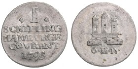 Germany - Hamburg 1 schilling 1795
1,05 g. AU/UNC. KM# 456. Mint luster! Rare condition.
