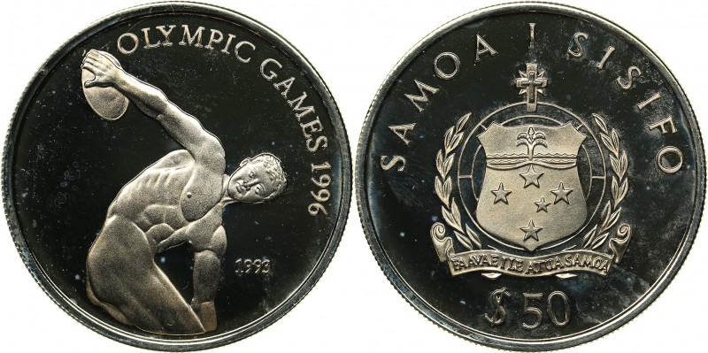 Samoa 50 dollars 1993 Olympics
7.87 g. PROOF