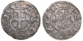 Reval ferding 1555
2,61 g. VF/VF The Livonian order. Heinrich von Galen., 1551-1557. Haljak# 163d.