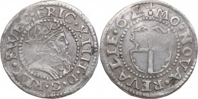 Reval Ferding 1562
2.56 g. VF+/VF+ Erik XIV., 1560-1568. Haljak# 1149. REVALIE