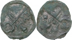 Dorpat brakteat 1373-1378
0,13 g. VF The Bishopric of Dorpat. Heinrich I von Velde., 1373-1378. Haljak# 486.