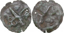 Dorpat brakteat 1379-1400
0,15 g. VF The Bishopric of Dorpat. Dietrich III Damerov., 1379-1400. Haljak# 501.