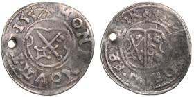 Dorpat ferding 1557
2,66 g. VF/VF. The hole. The Bishopric of Dorpat. Hermann II Wesel., 1552-1558. Haljak# 678 R. Rare!