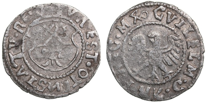 Kokenhusen (Riga) schilling 1540
0,95 g. VF+/VF+ The Archbishopric of Riga. Wil...