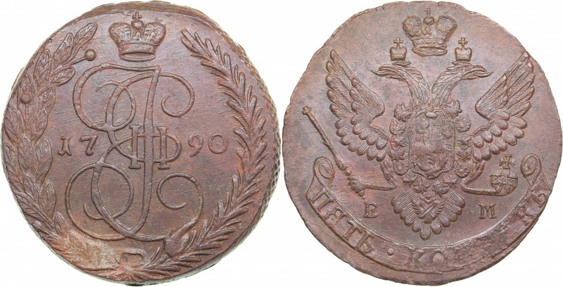 Russia 5 kopeks 1790 ЕМ
48.61 g. XF/AU Bitkin# 644.