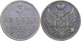 Russia - Polad 3 grosze 1829 FH
8.74 g. VF/VF Bitkin# 1032.