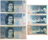 Estonia 100 krooni 1992 (3)
Various series and condition. 3 pc = 300 EEK. Sold as is, no returns or refunds.