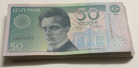 Estonia 50 krooni 1994 (50)
Various series and condition. 50 pc = 2500 EEK. Sold as is, no returns or refunds.