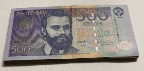 Estonia 500 krooni 1996 (28)
Various series and condition. 28 pc = 14000 EEK. Sold as is, no returns or refunds.