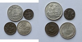 Estonian and Latvian coins (4 pc)
1 sent 1929, 2 senti 1934, 50 santimu 1922, 1 lats 1924.