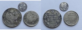 Russia coins 1818-1844 (3)
Рубль 1826, Полтина 1818, 10 копеек 1844.