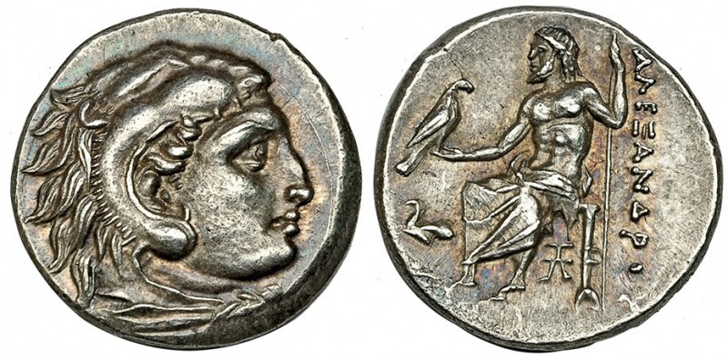 MACEDONIA. Alejandro III. Abydus. Dracma (328-323 a.C.). R/ Zeus sentado a izq.;...