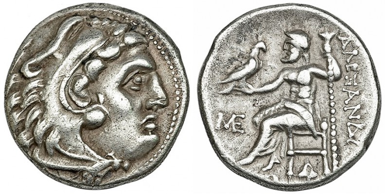 MACEDONIA. Alejandro III. Abydus. Dracma (310-301 a.C.). R/ Monograma ΜΕ a izq.,...