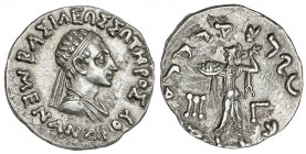 BACTRIA. Menandro. Dracma (160-145 a.C.). AR 2,4 g. MIT-no (tipo 1771). EBC.