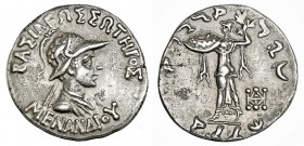 BACTRIA. Menandro. Dracma (160-145 a.C.). AR 2,4 g. MIT-1780. EBC-.