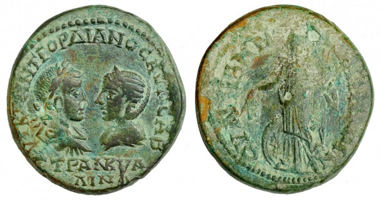 GORDIANO III Y TRANQUILINA. AE. Moesia Inferior. Marcianópolis. AE 12,6 g. SGI-3...