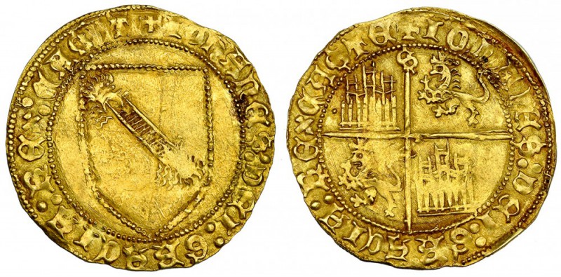 JUAN II. Dobla de la Banda. Sevilla. S en el extremo superior del cuartelado del...
