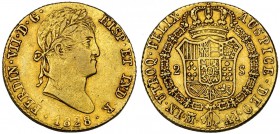 2 escudos. 1828. Madrid. AJ. VI-1351. MBC.