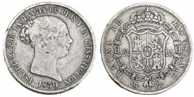 20 reales. 1850. Madrid. CL. VI-506. BC+.