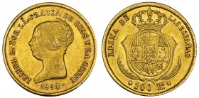 100 reales. 1854. Sevilla. VI-654. EBC-.