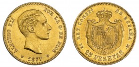 25 pesetas. 1877*18-77. Madrid. DEM. VII-104. EBC.