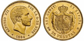 25 pesetas. 1884*18-84. MSM. VII-113. B.O. SC.
