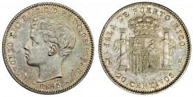 20 centavos. 1895. Puerto Rico. PGV. VII-170. EBC+.