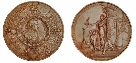Medalla. Barcelona a Colón con motivo del IV Centenario del descubrimiento de las Américas. Diámetro 72 mm. Golpe en canto. EBC+.