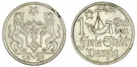 DANZIG. Gulden. 1923. KM-145. Pequeñas marcas. EBC-.