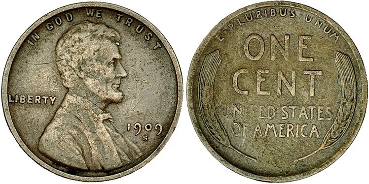 ESTADOS UNIDOS DE AMÉRICA. Centavo. 1909. S. KM-132. Rayita. MBC. Muy escasa.