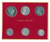 VATICANO. Colección de 6 piezas. Ciudad del Vaticano. 1956. KM-MS55. SC.